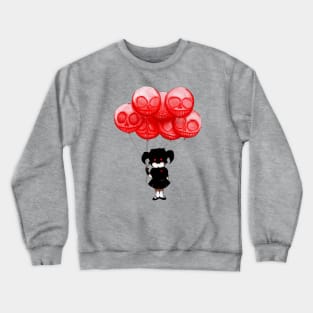 Creepy Girl Skeleton Balloons Crewneck Sweatshirt